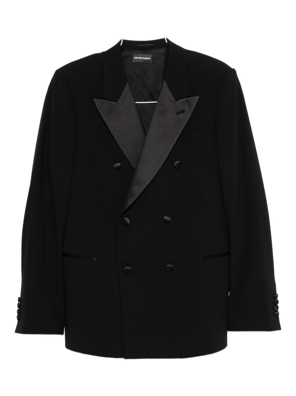 EMPORIO ARMANI Wool Blend Double-Breasted Suit Jacket