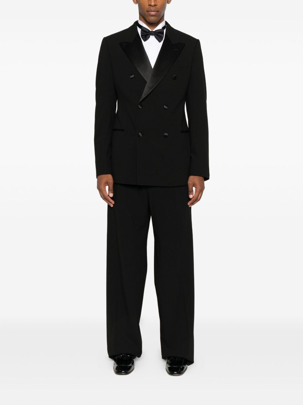 EMPORIO ARMANI Wool Blend Double-Breasted Suit Jacket