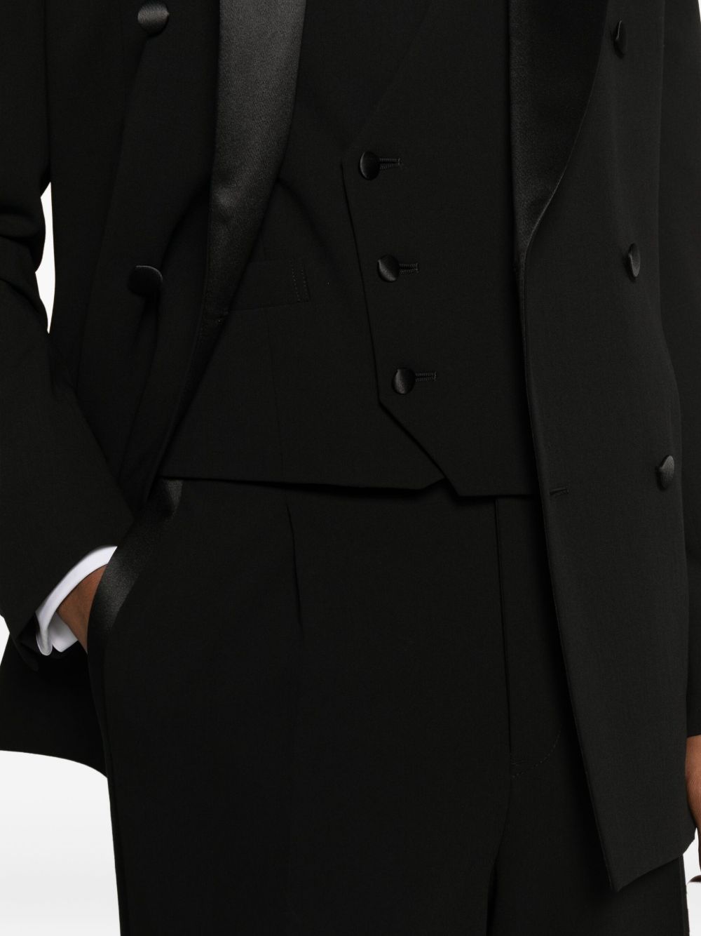 EMPORIO ARMANI Wool Blend Double-Breasted Suit Jacket