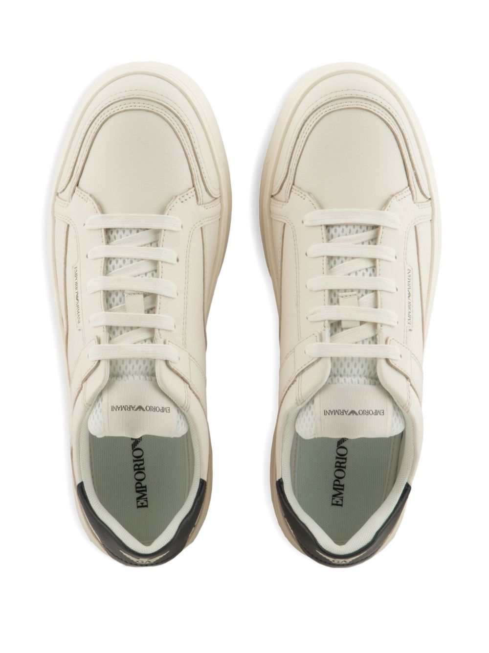 EMPORIO ARMANI Logo Leather Sneakers for Men - Size 10