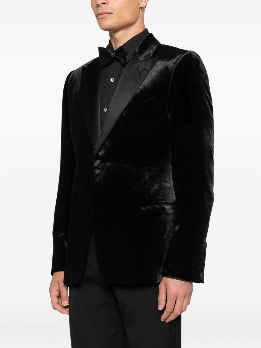 EMPORIO ARMANI Silk Blend Peak Lapel Blazer for Men