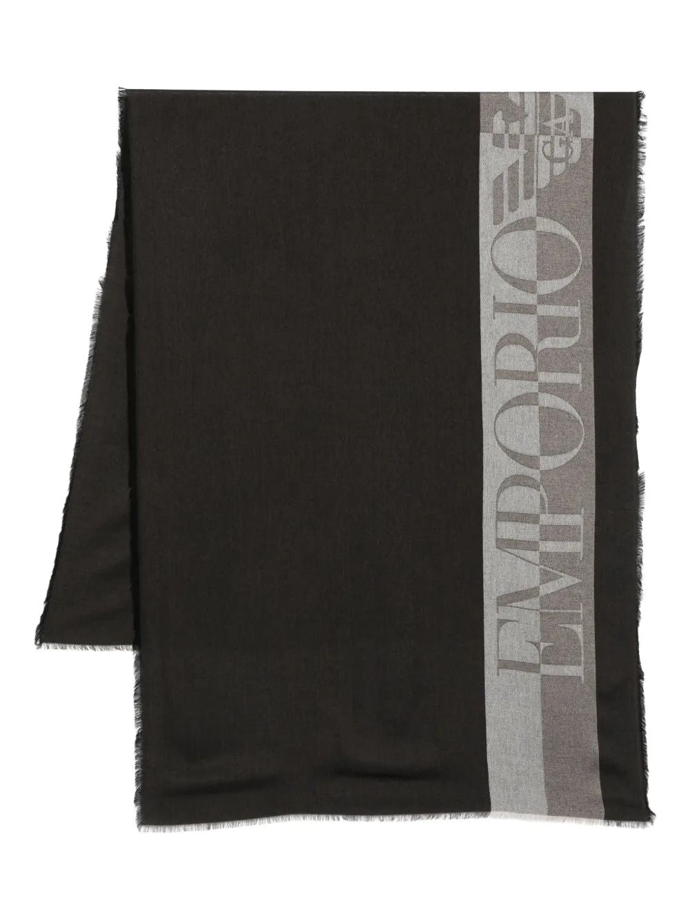 EMPORIO ARMANI Striped Scarf with Maxi Logo for Men