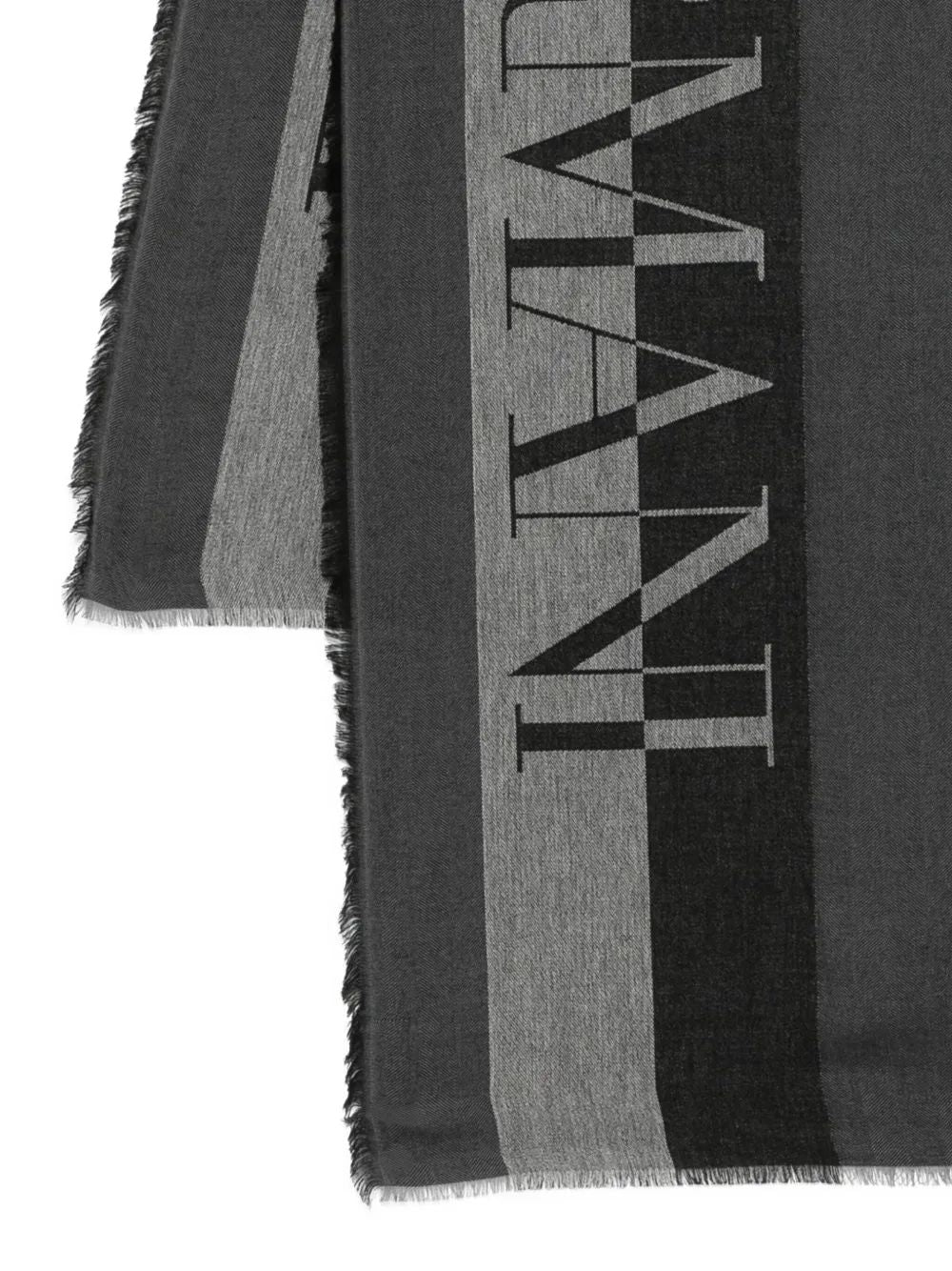 EMPORIO ARMANI Maxi Logo Striped Scarf