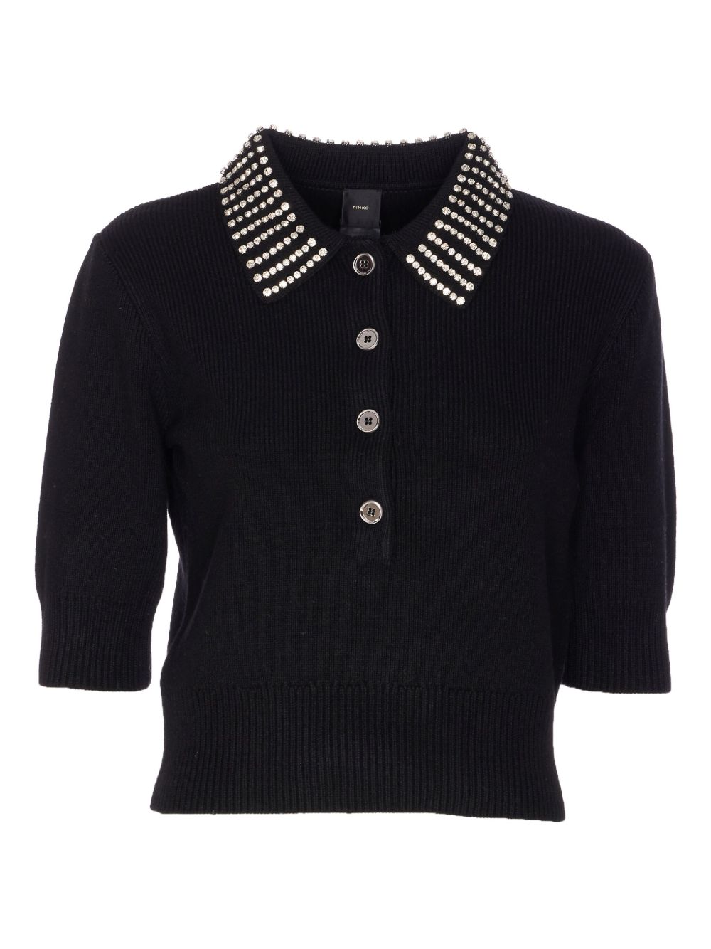 PINKO Wool-Blend Mini Sweater with Crystal Embellishment