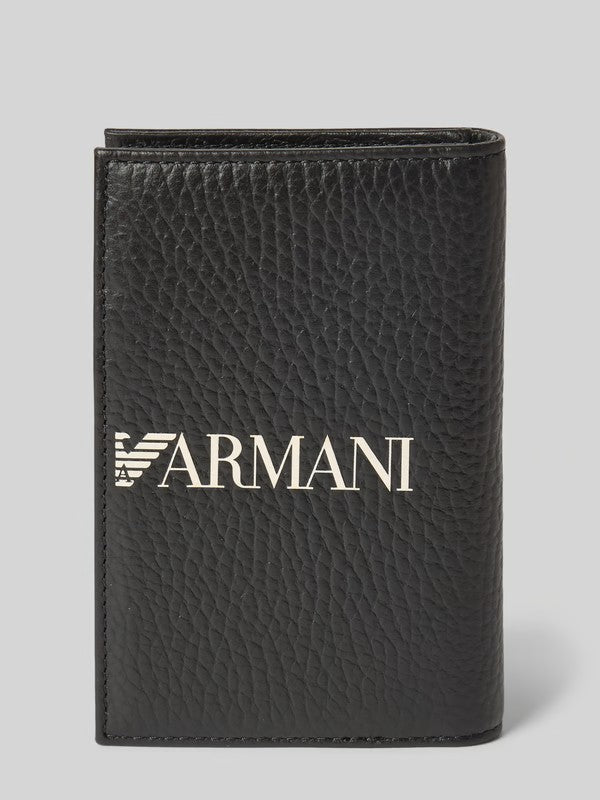 EMPORIO ARMANI Mini Leather Wallet with Coin Pocket