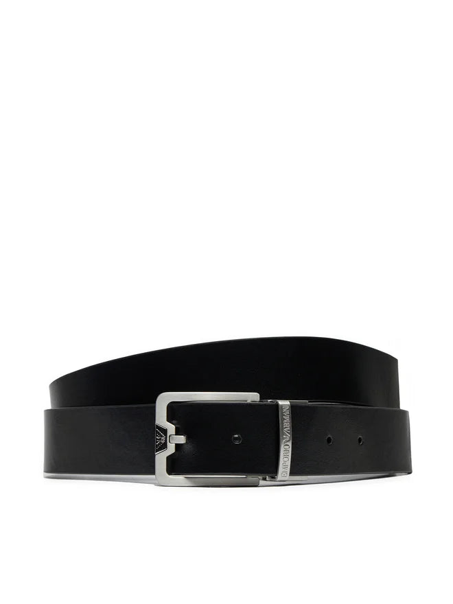 EMPORIO ARMANI Reversible Leather Belt - 3.5 cm Height