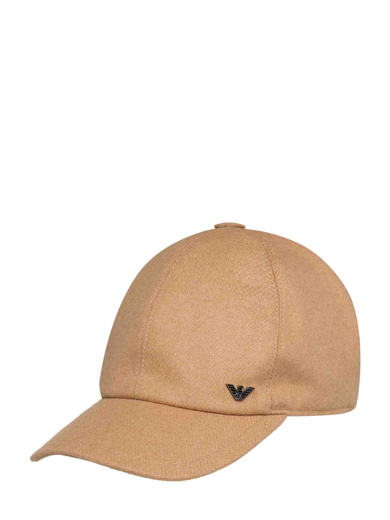 EMPORIO ARMANI Stylish Wool Blend Felt Baseball Cap