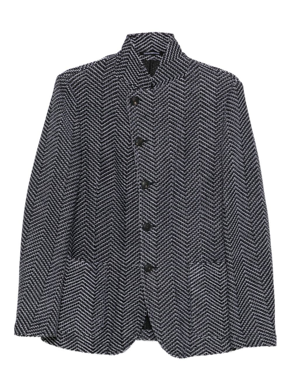EMPORIO ARMANI Chevron Pattern Single-Breasted Jacket for Men