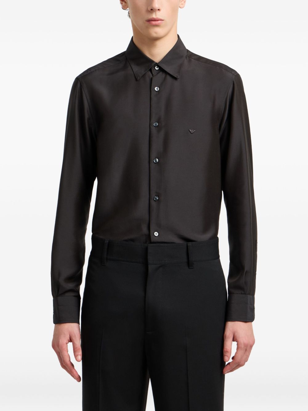 EMPORIO ARMANI Luxury Silk-Blend Shirt for Men - FW25