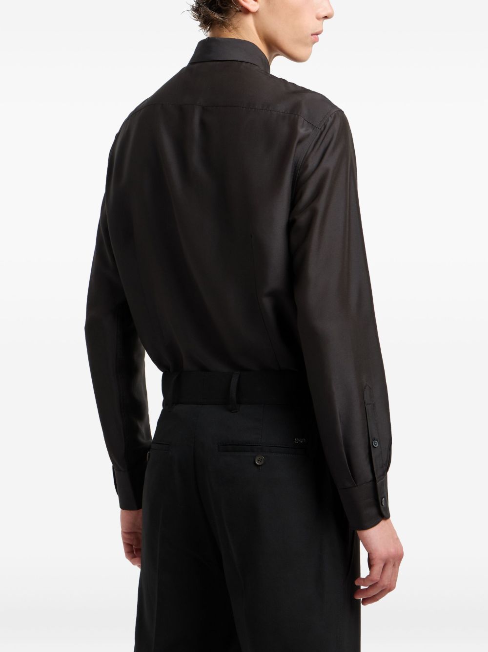 EMPORIO ARMANI Luxury Silk-Blend Shirt for Men - FW25