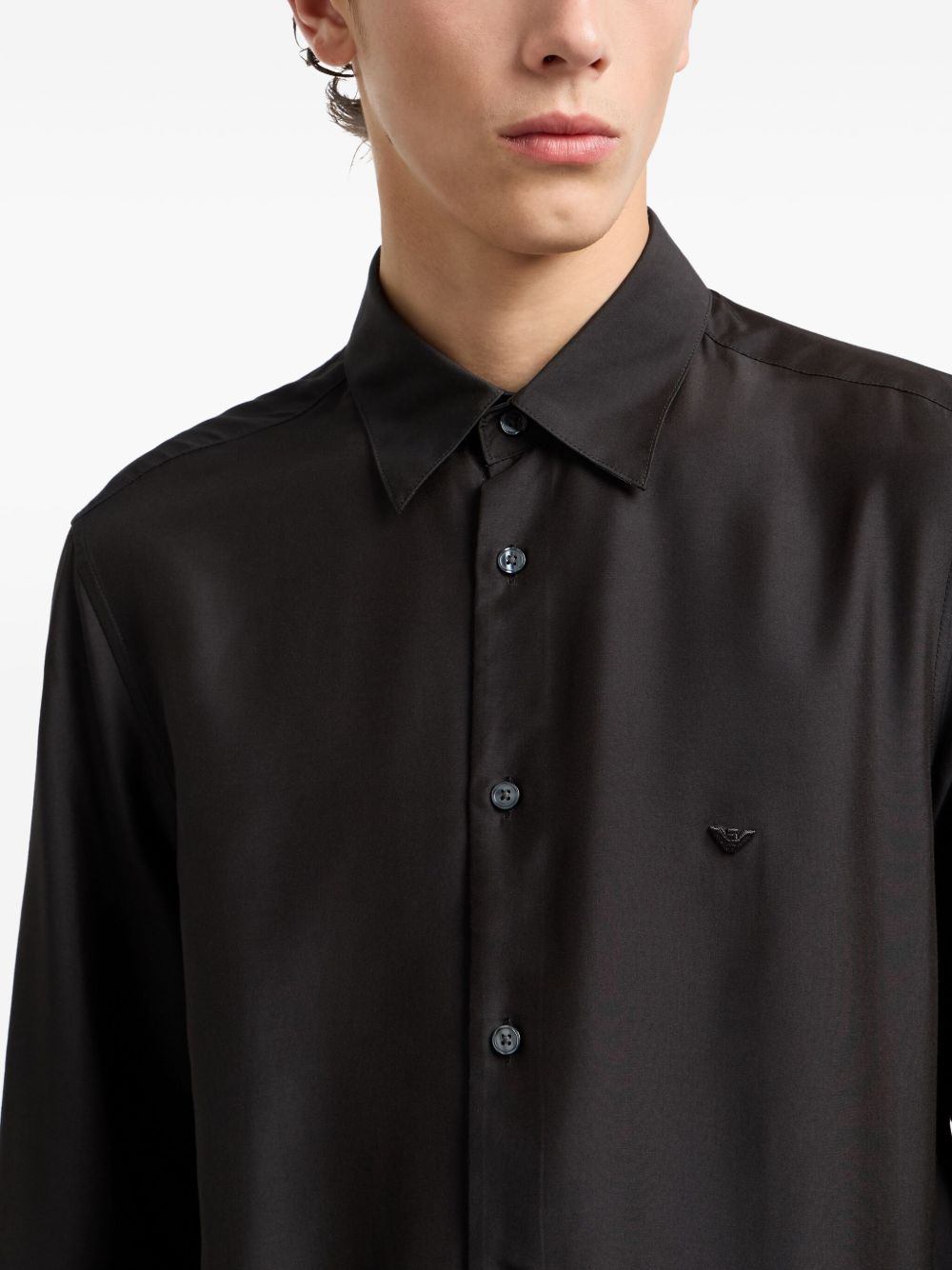 EMPORIO ARMANI Luxury Silk-Blend Shirt for Men - FW25