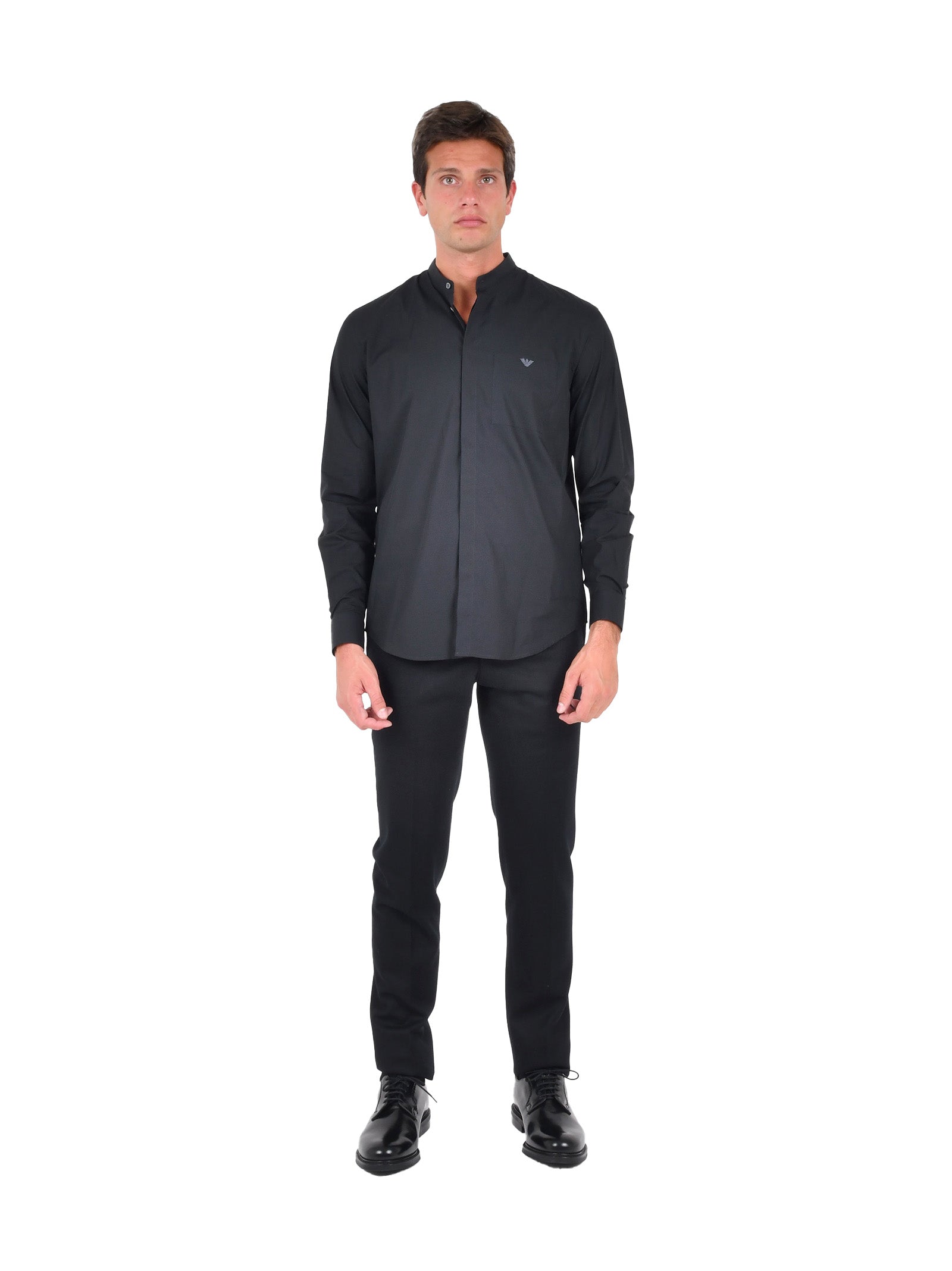EMPORIO ARMANI Sleek Stretch Shirt with Chest Pocket for Men - FW25
