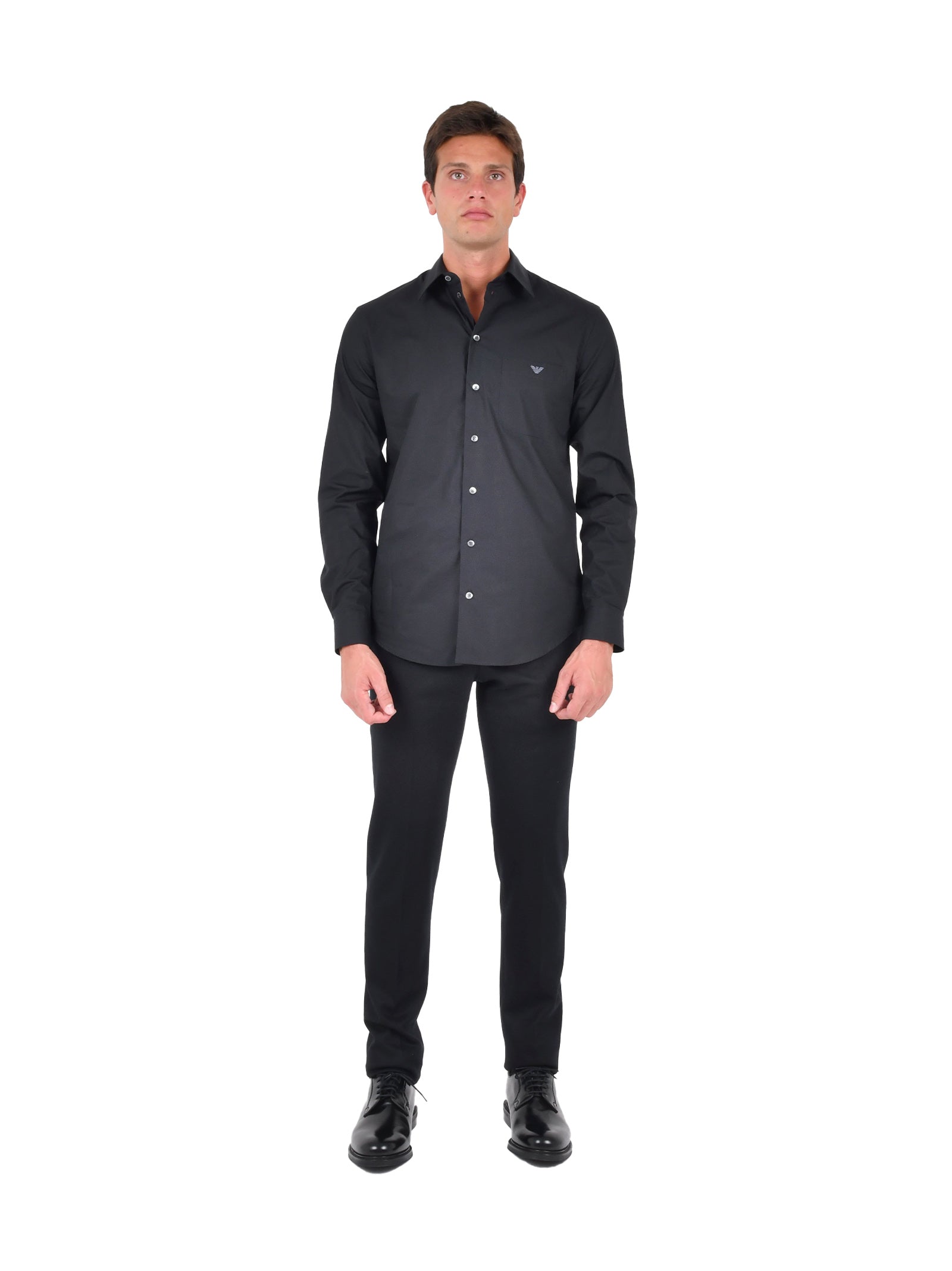 EMPORIO ARMANI Sleek Stretch Shirt with Chest Pocket for Men - FW25