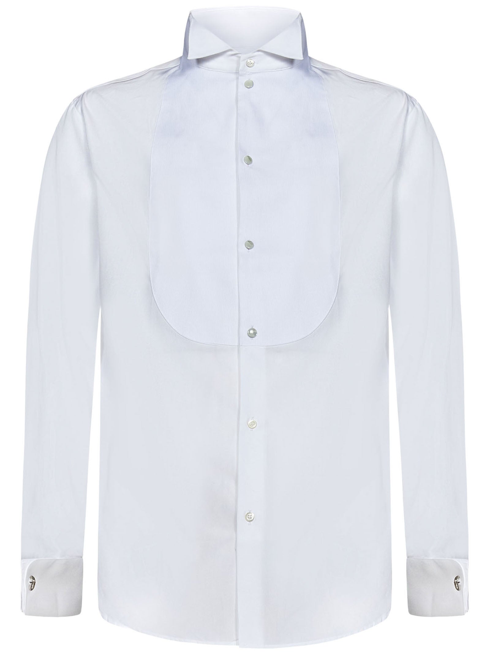 EMPORIO ARMANI Classic Tuxedo Shirt for Men - Striped Plastron