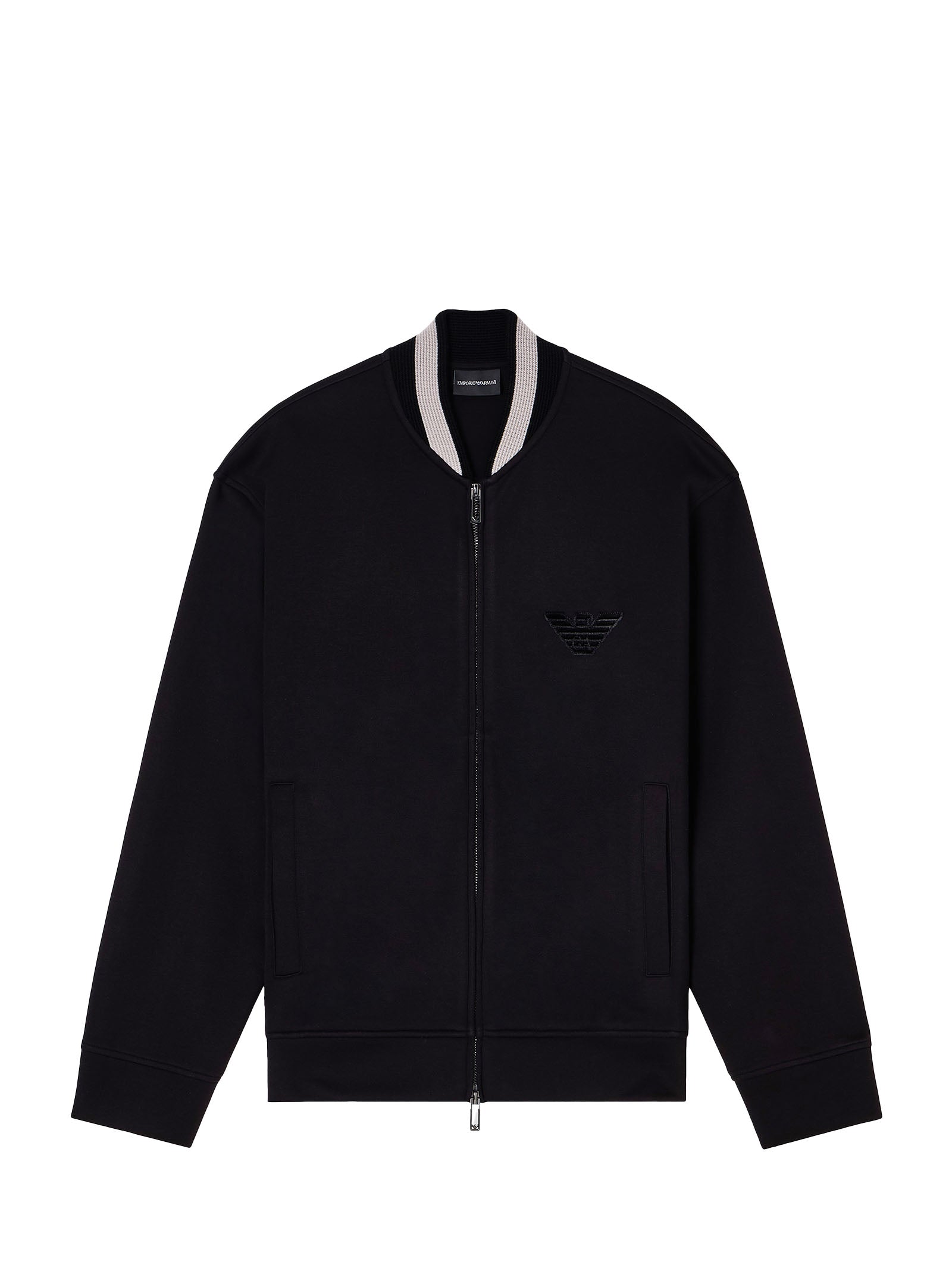 EMPORIO ARMANI Men's Zip-Up Sweatshirt with Bomber Collar