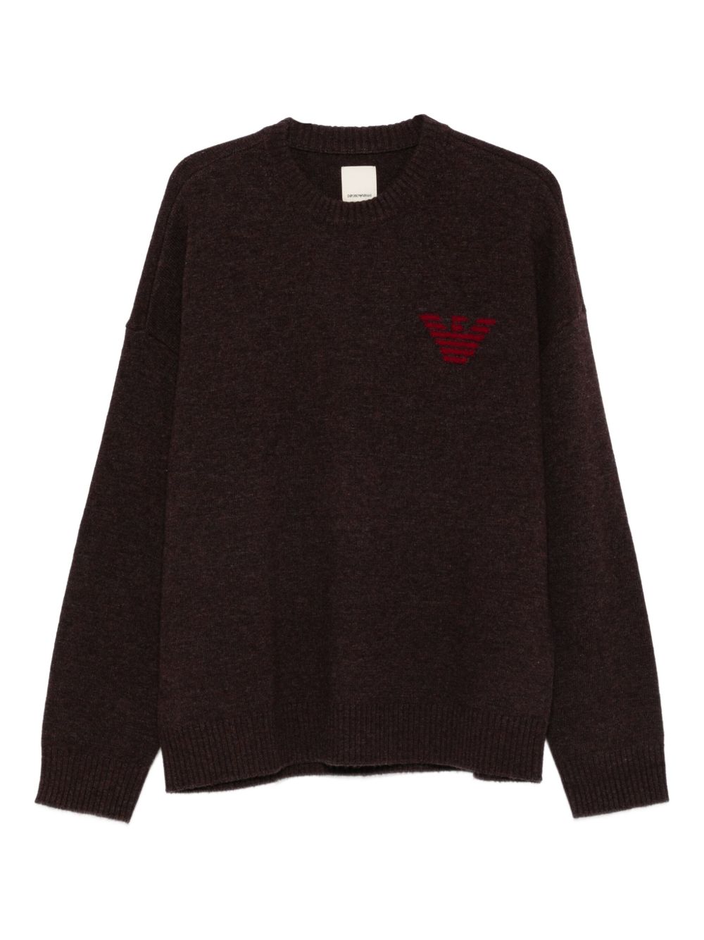 EMPORIO ARMANI Men's Virgin Wool Blend Jacquard Lettering Sweater