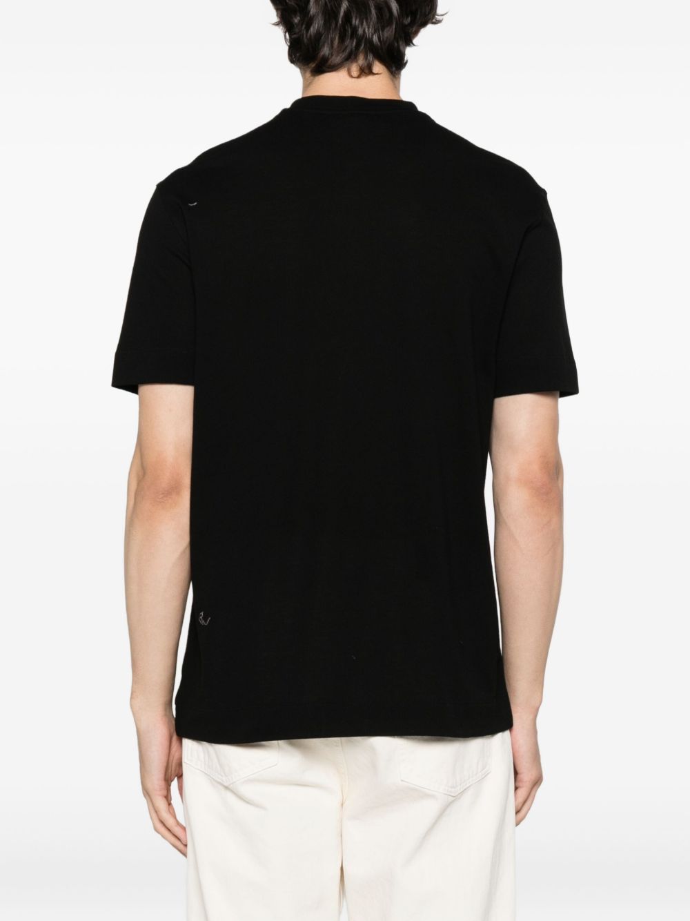 EMPORIO ARMANI Comfortable Crewneck T-Shirt with Eagle Patch - Men's FW25