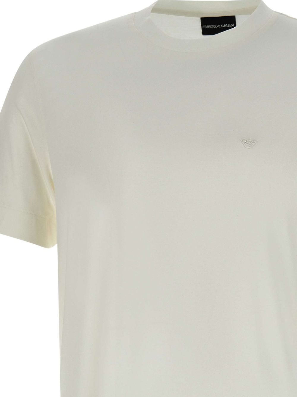 EMPORIO ARMANI Men's Crewneck T-Shirt with Micro Eagle Embroidery