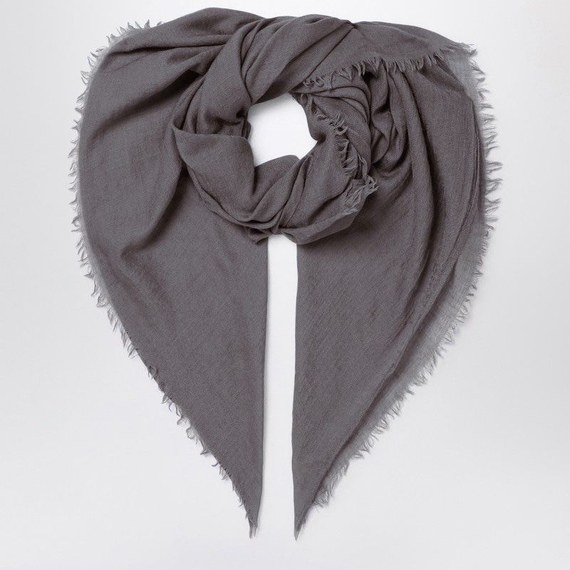 DESTIN Wool-Silk Blend Scarf with Frayed Edges