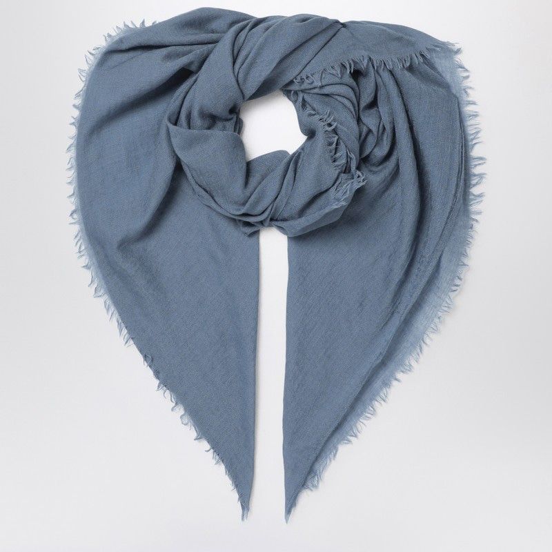 DESTIN Wool-Silk Blend Scarf with Frayed Edges