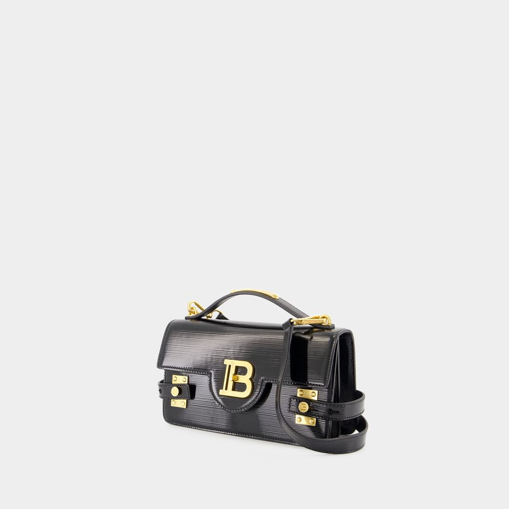 BALMAIN Mini Crossbody Bag with Striped Patent Leather