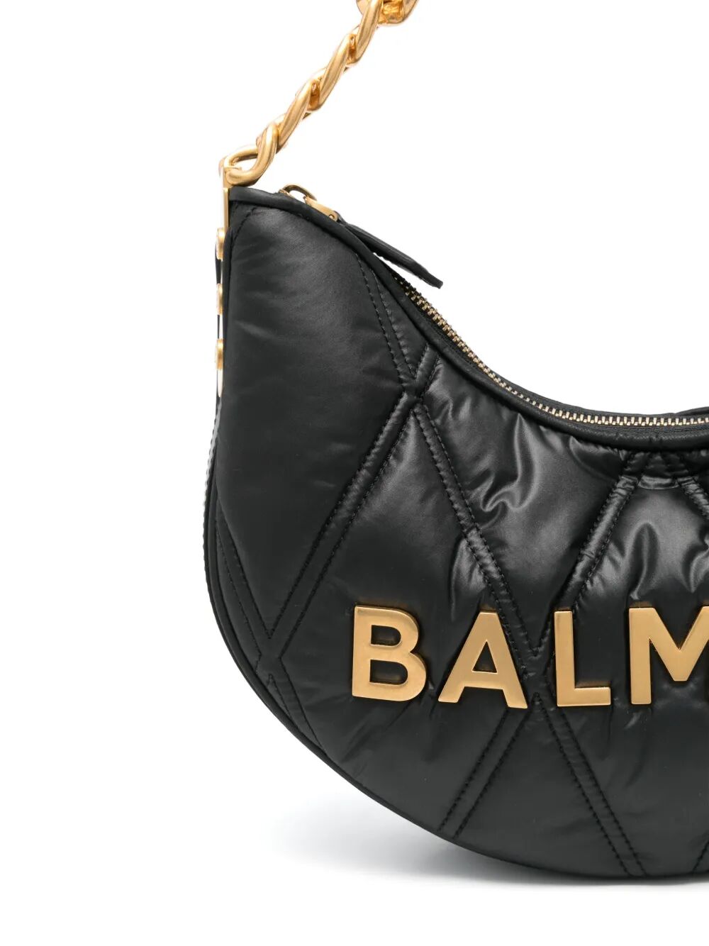 BALMAIN Soft Moon Mini Handbag - Grid Quilted Nylon
