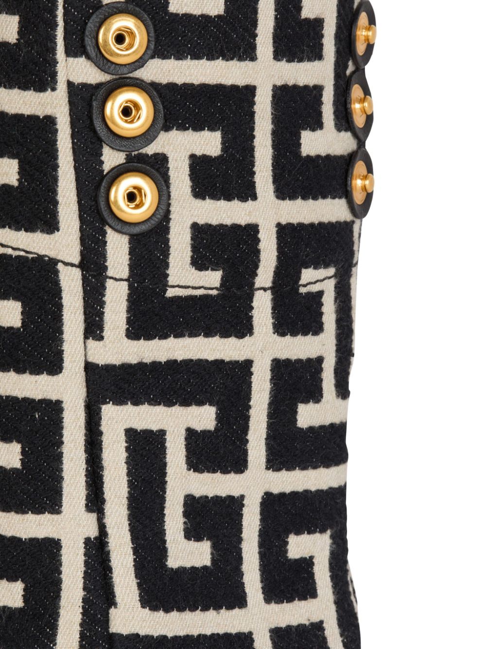 BALMAIN Monogram Jacquard Tote Handbag