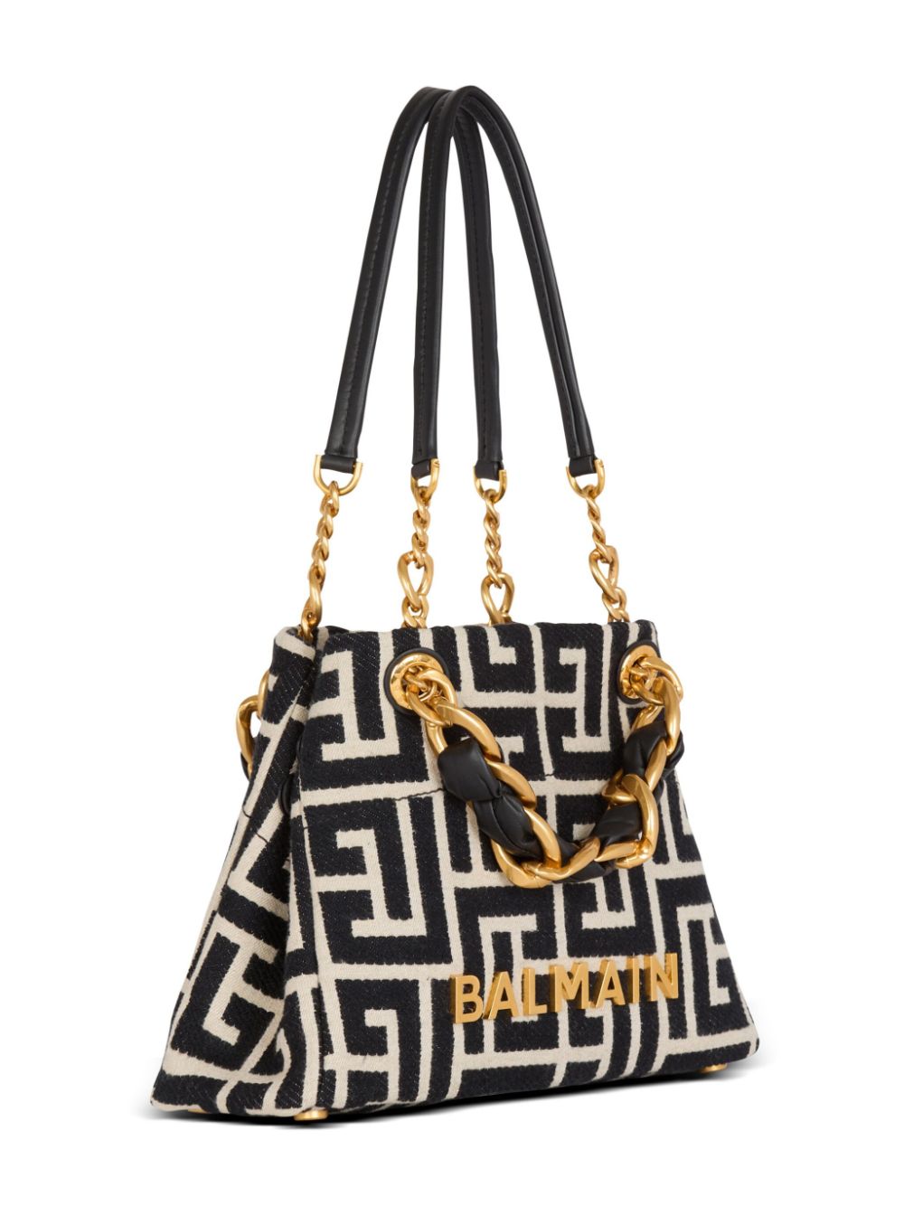 BALMAIN Monogram Jacquard Tote Handbag