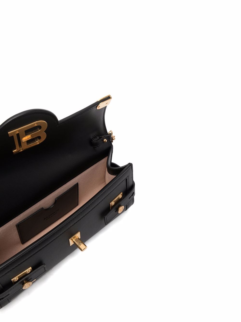 BALMAIN Mini Leather Chain-Link Shoulder Bag
