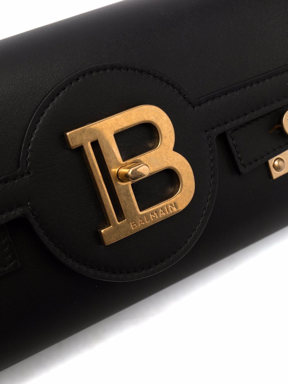 BALMAIN Mini Leather Chain-Link Shoulder Bag
