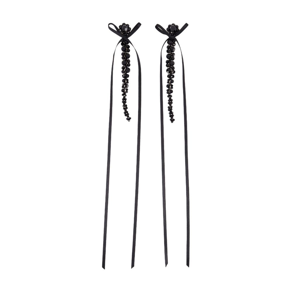 SIMONE ROCHA Slim Bow Ribbon Drip Earrings