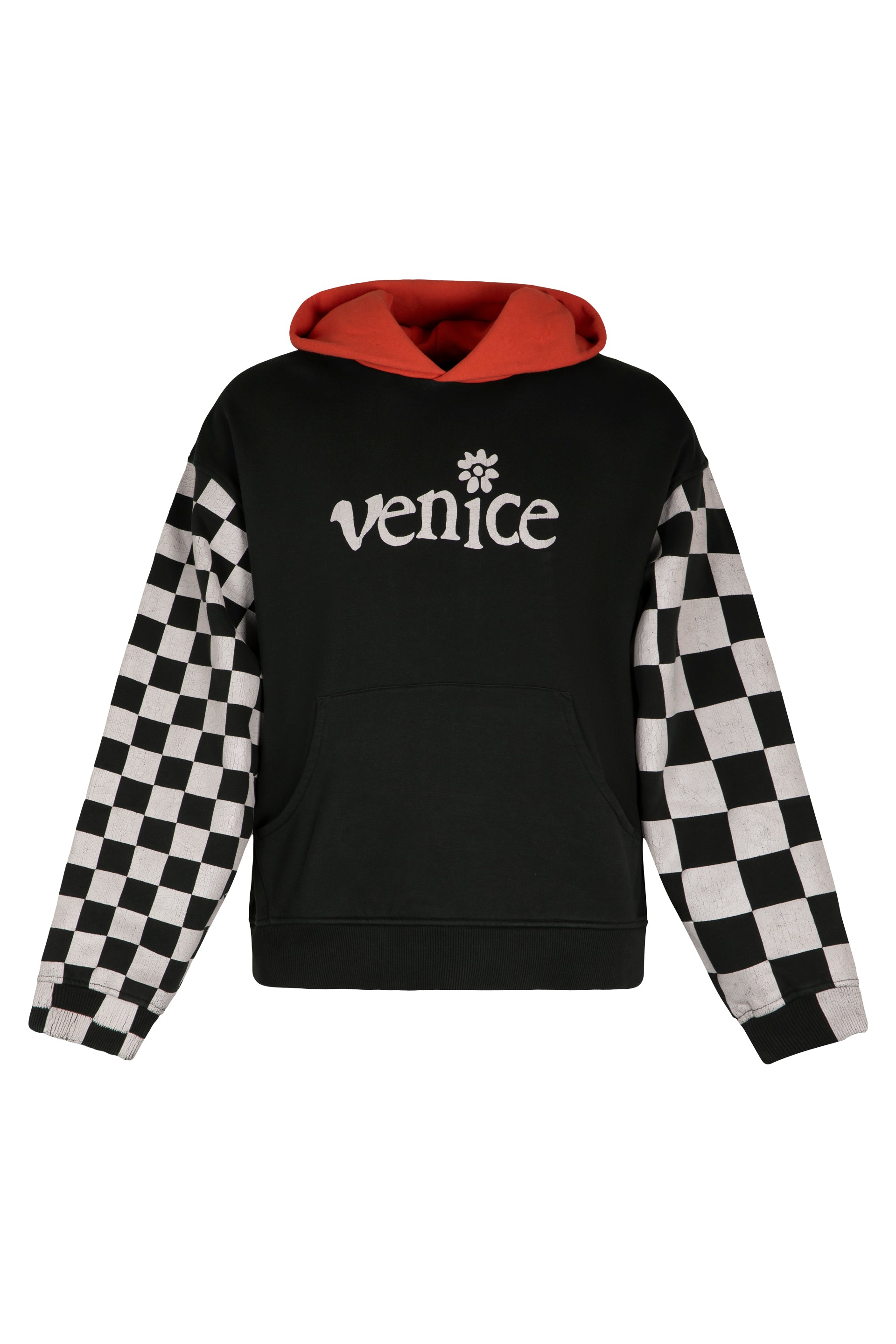 ERL Men's Cotton Hoodie with Ribbed Edges