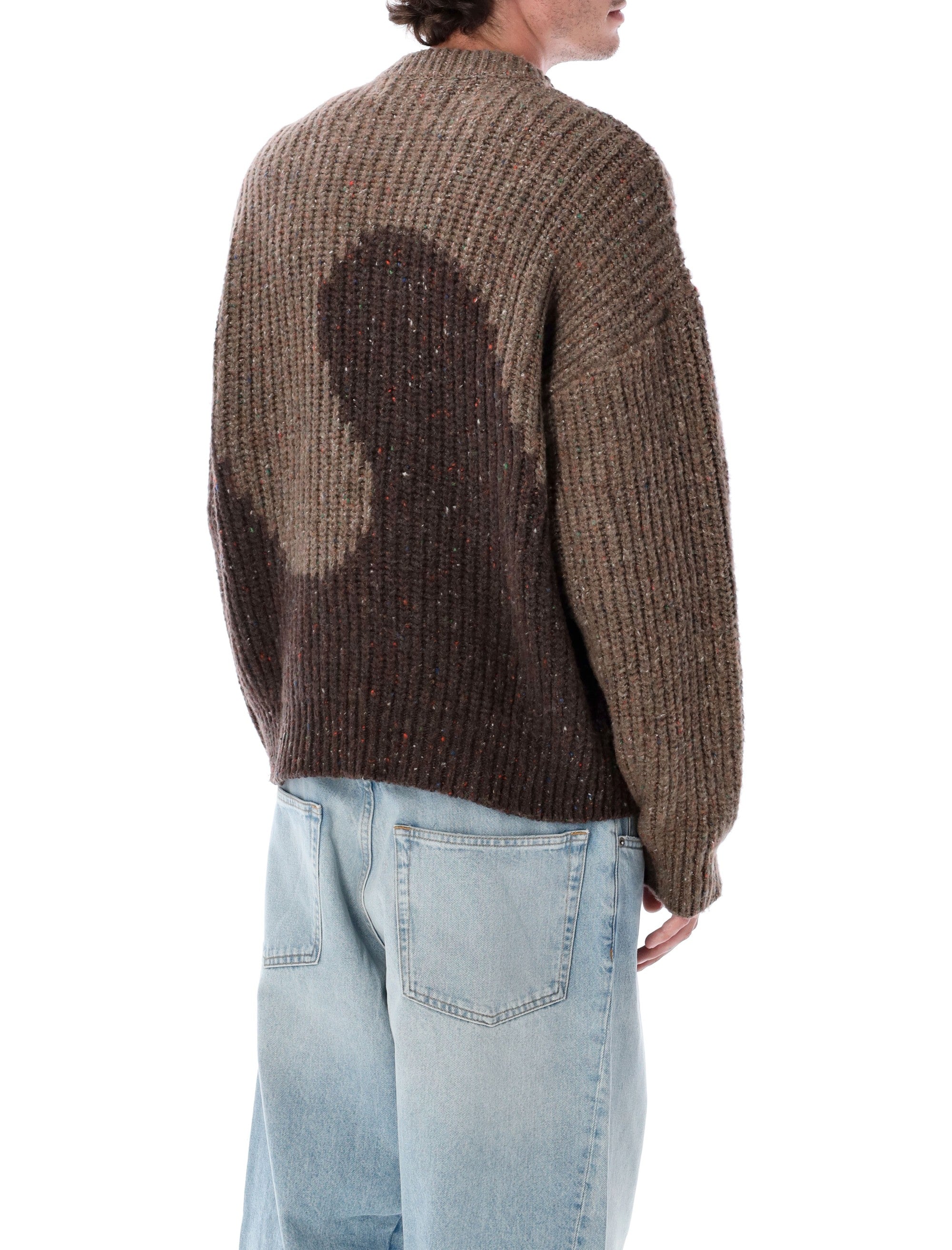 ERL Chunky Knit Swirl Crewneck Sweater - Size M