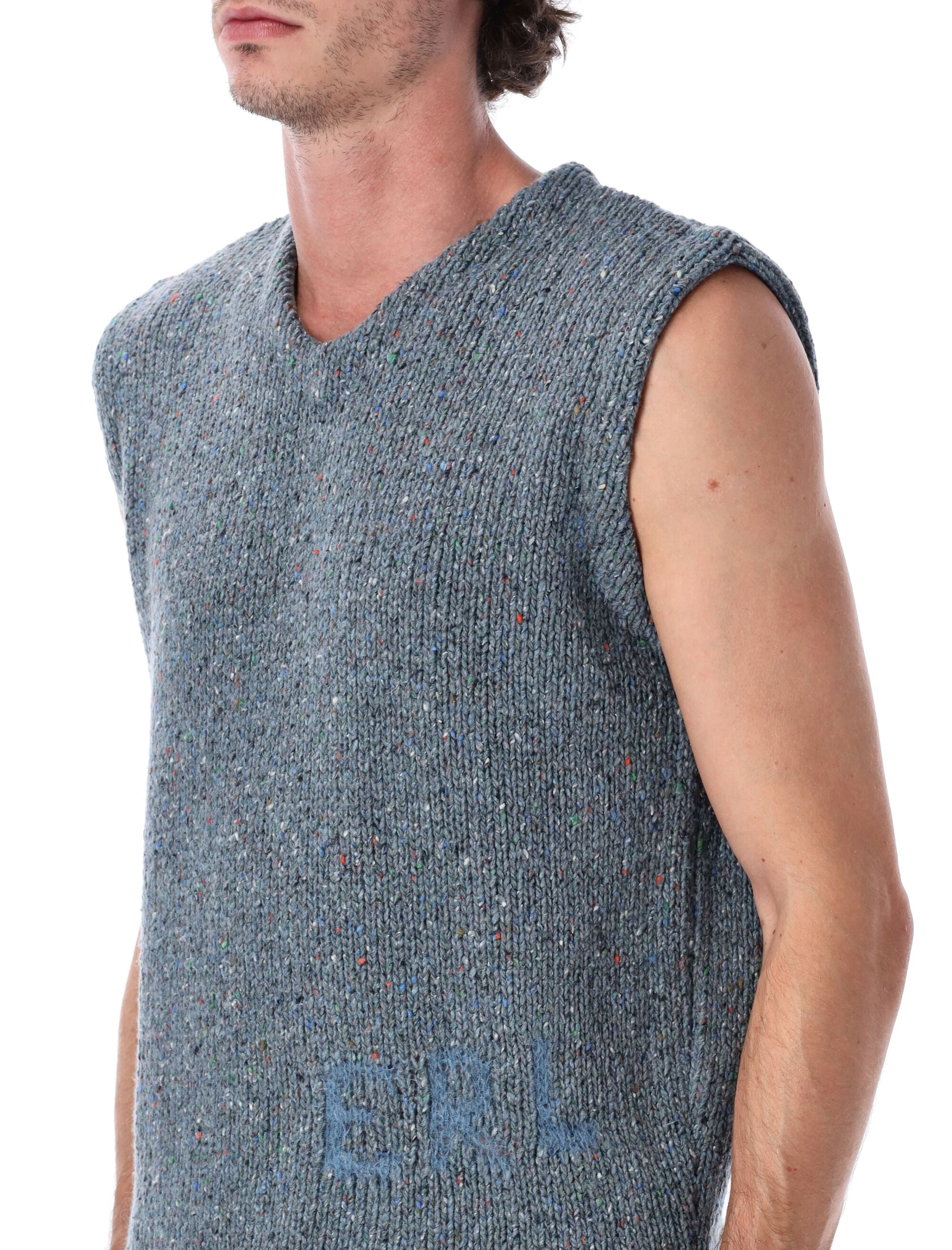 ERL Distressed Knit Mini Vest for Men