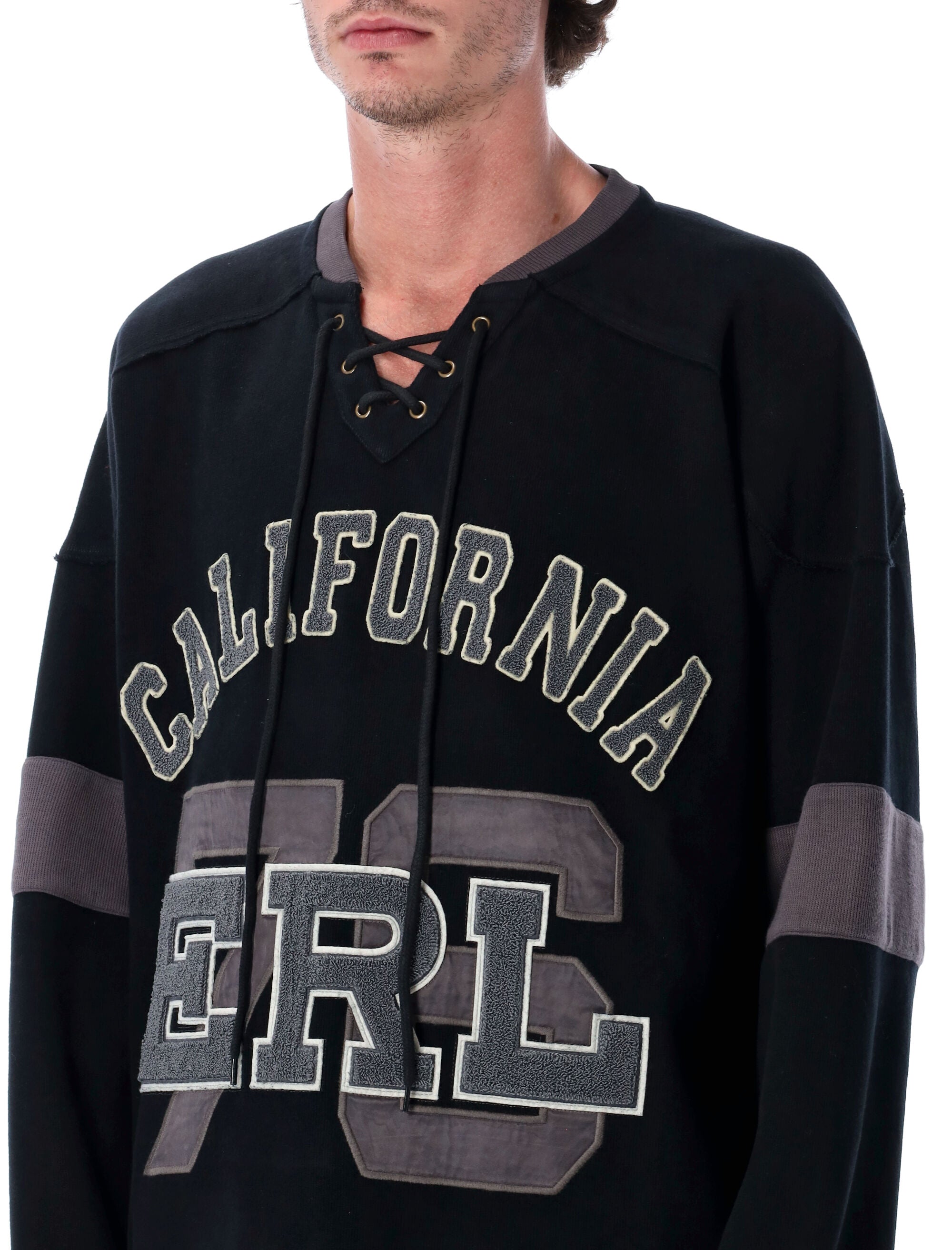 ERL California Hockey Lace-Up T-Shirt - Size M