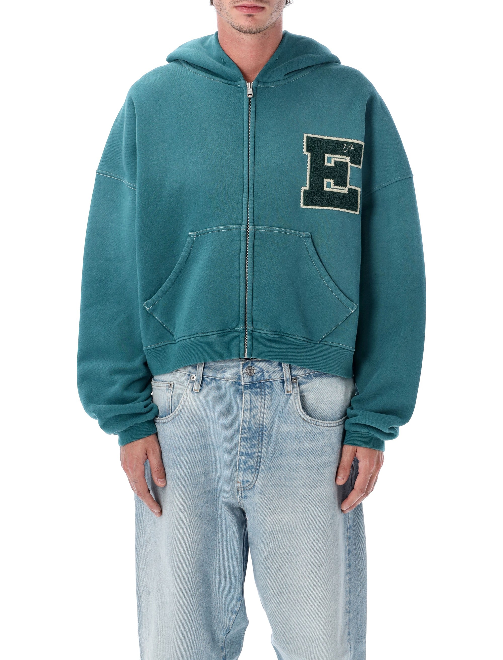 ERL Men's Letterman Zipped Hoodie - Size M