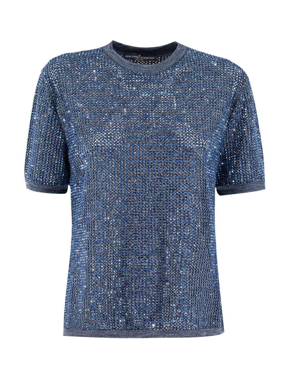 ERMANNO SCERVINO Crystal Appliqué Knit T-shirt - Regular Fit