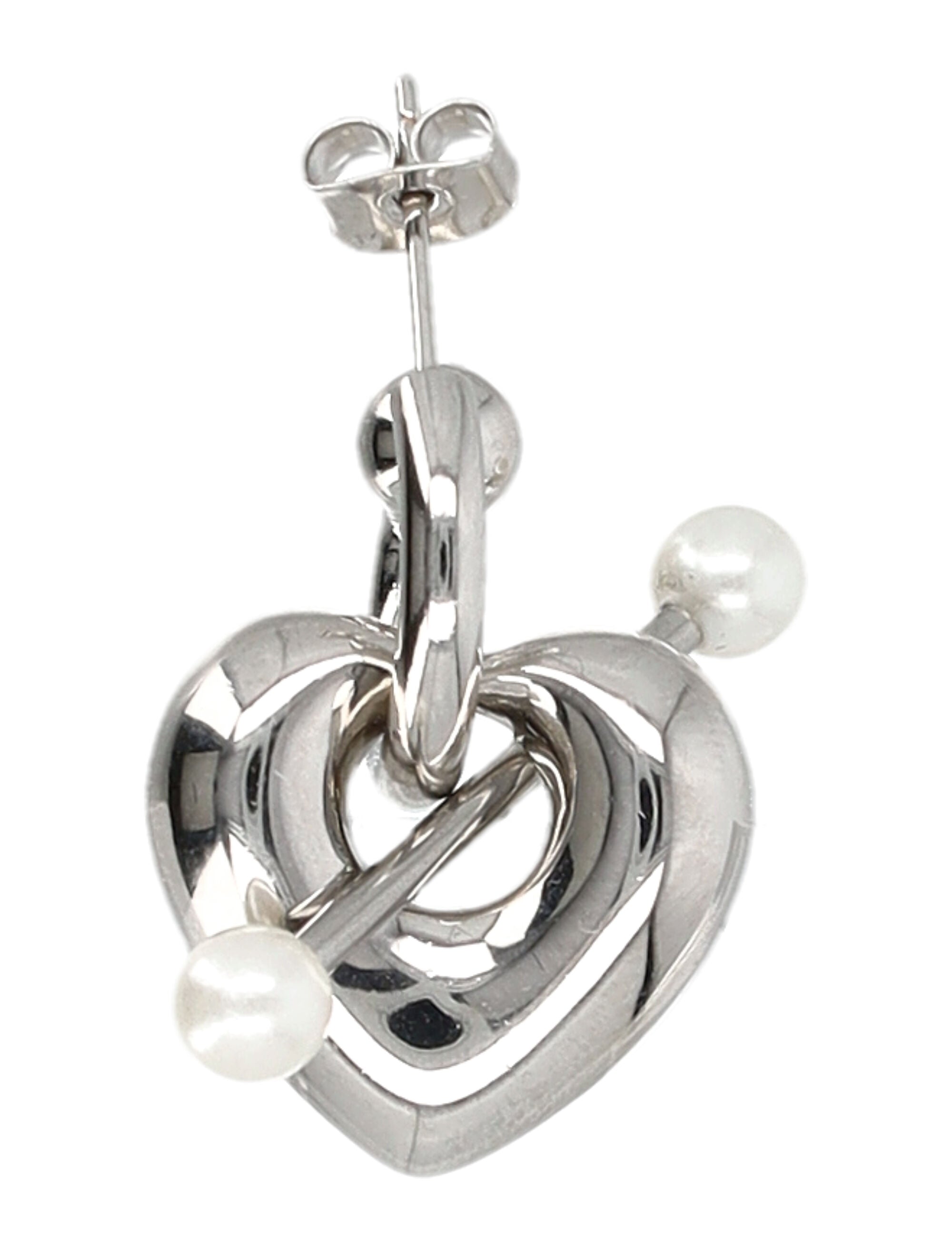 JUSTINE CLENQUET Mini Open Hook Heart Pendant Earrings