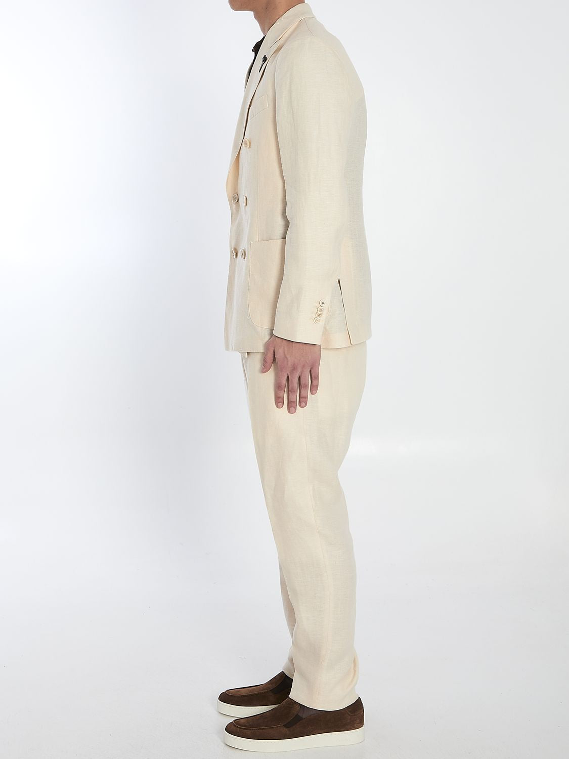 LARDINI Men's Two-Piece Linen Suit - Size 50