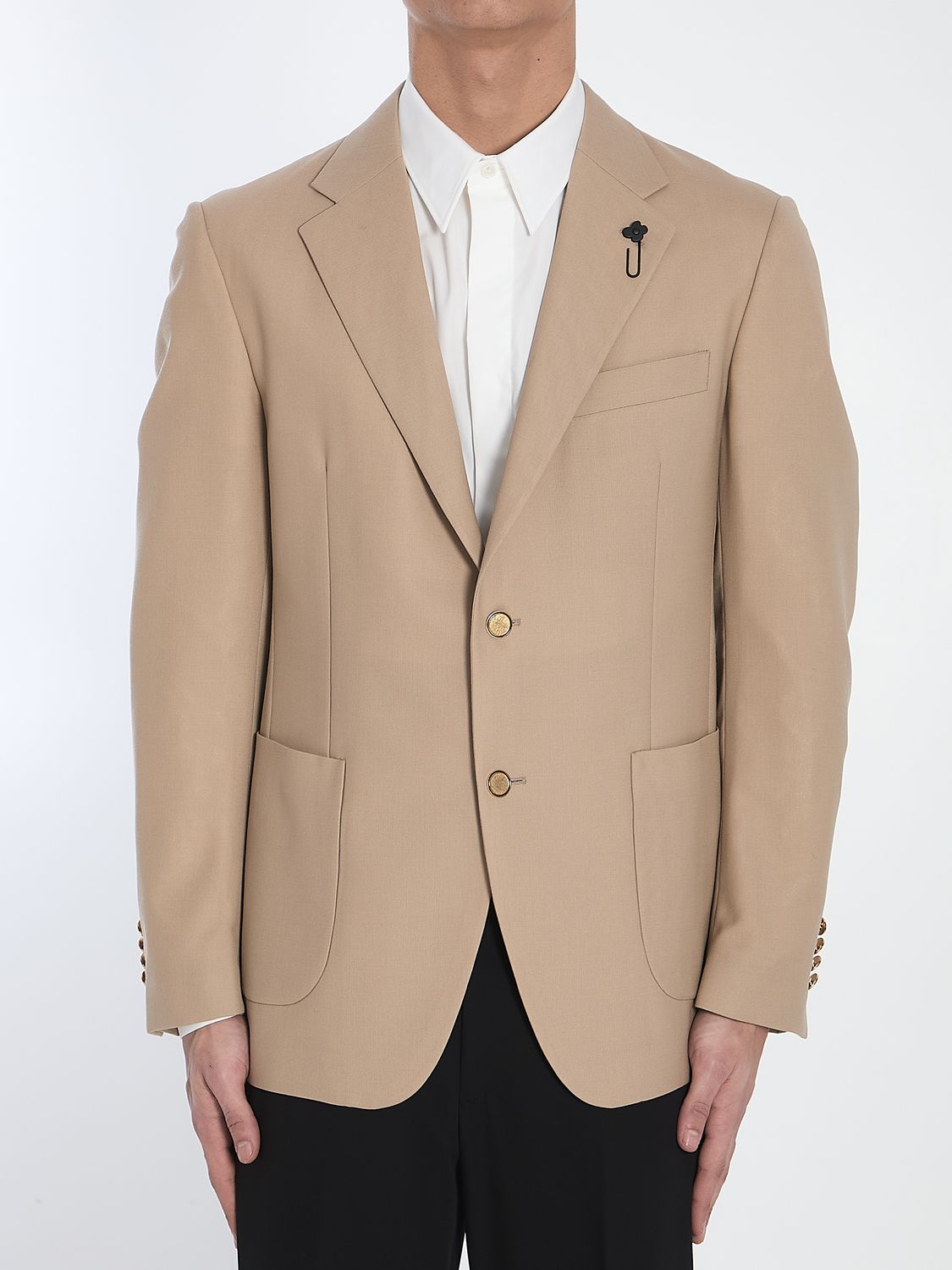 LARDINI Wool Single-Breasted Jacket in Size 48