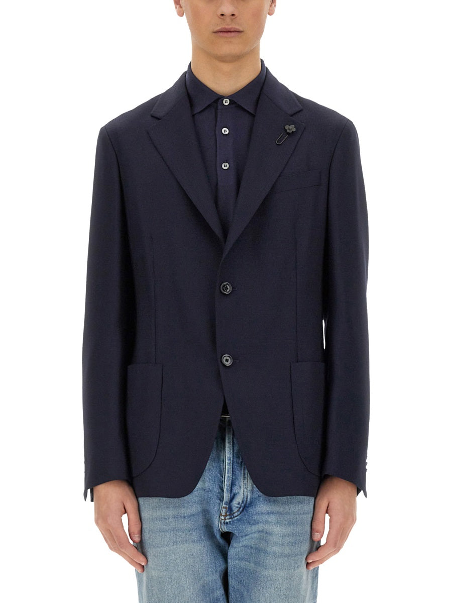 LARDINI Men's Single-Breasted Jacket - Size 48