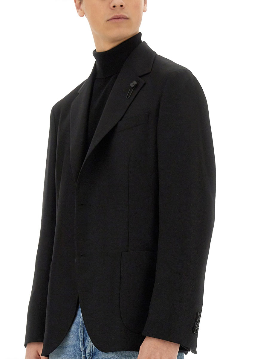 LARDINI Single-Breasted Wool Jacket - Size 48