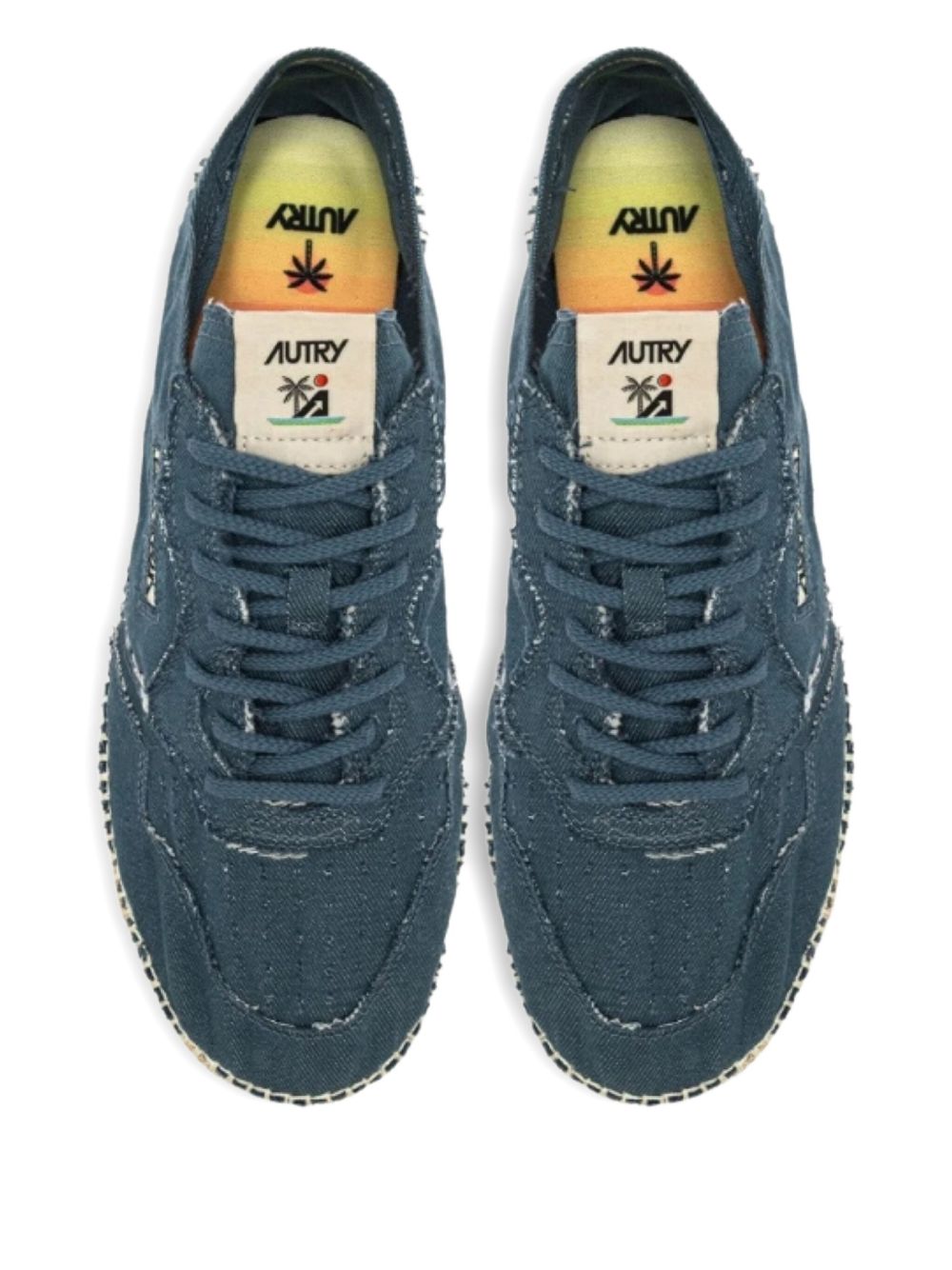 AUTRY Canvas Lace-Up Sneakers with Jute Sole for Men
