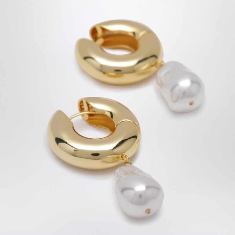 ELIOU Mini Pearl Gold Hoop Earrings