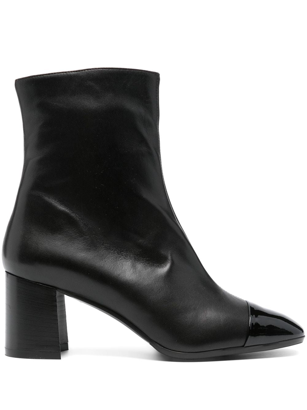 CAREL PARIS Women's Leather Ankle Boots with Mid Block Heel