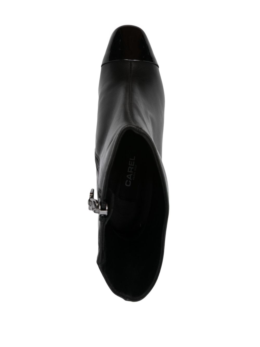 CAREL PARIS Women's Leather Ankle Boots with Mid Block Heel