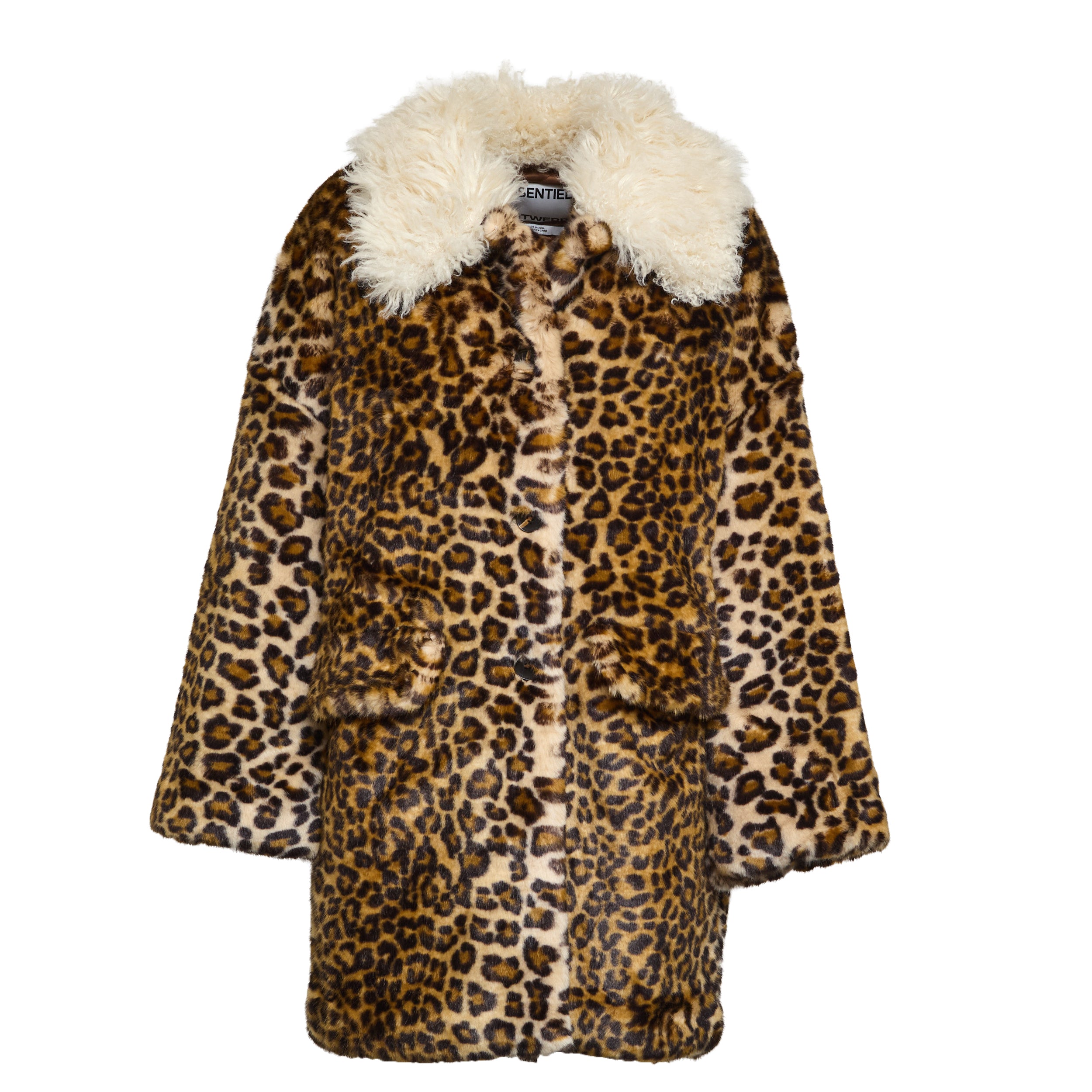 ESSENTIEL ANTWERP Leopard-Print Faux Fur Jacket for Women