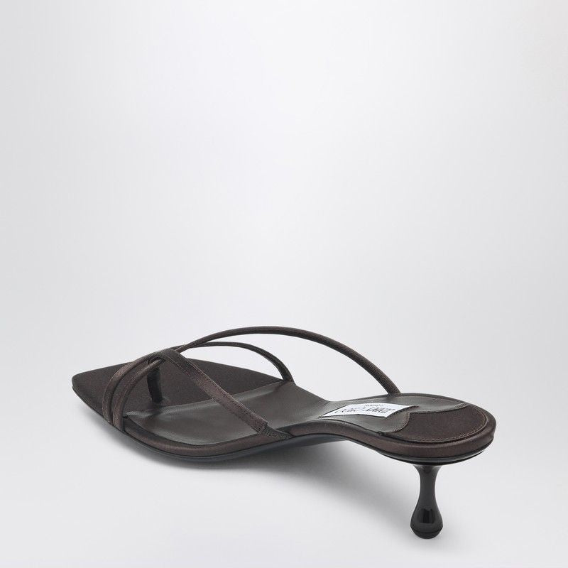 JIMMY CHOO Flat 50 Leather Sandals with Crossed Straps