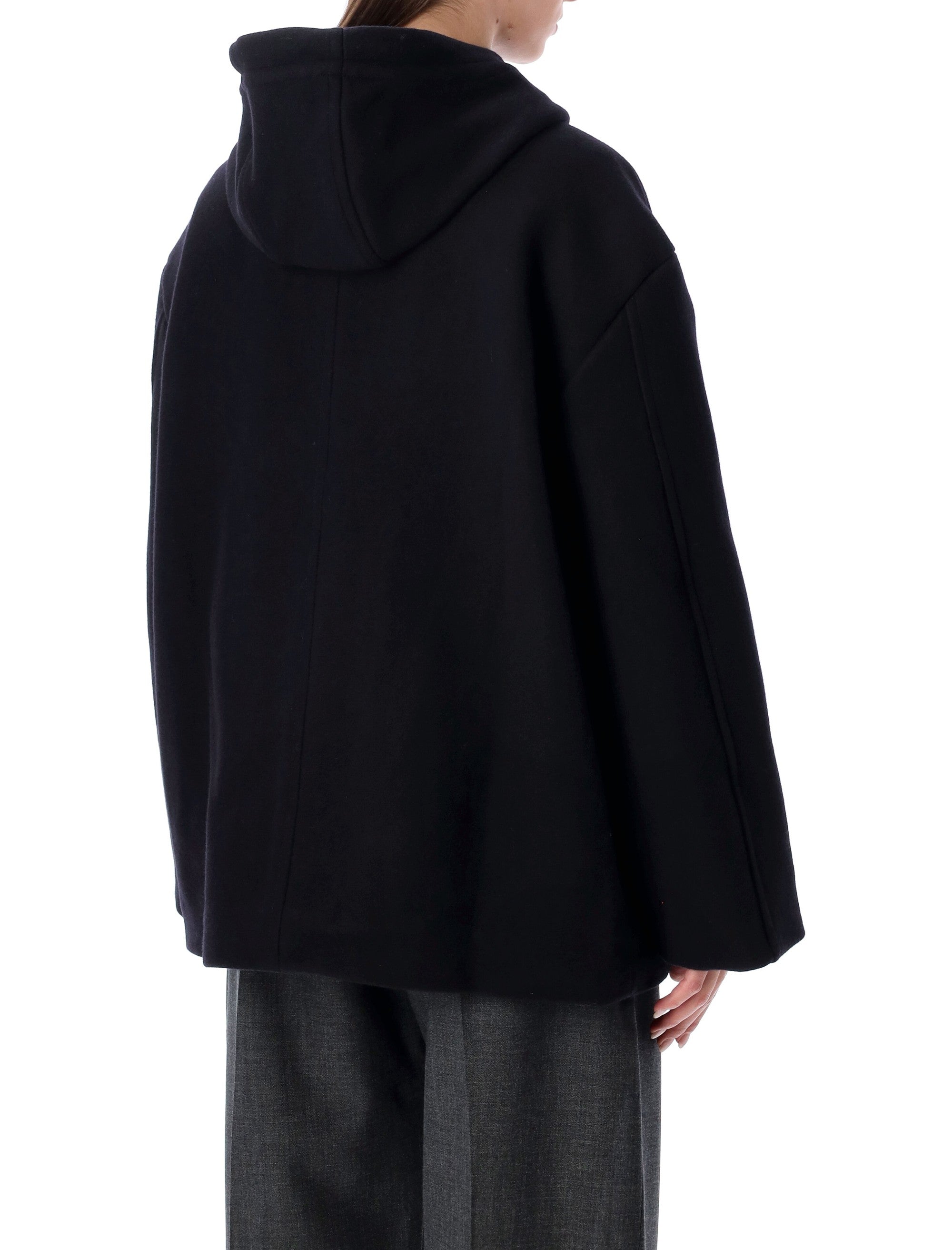 STUDIO NICHOLSON Thigh-Length Wool and Cashmere Hooded Jacket