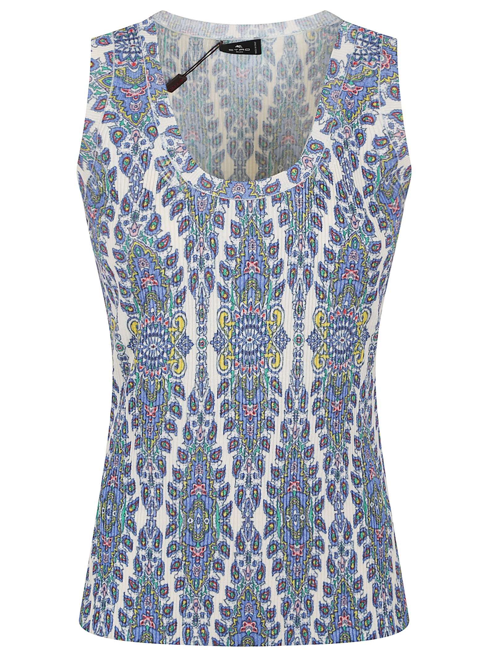 ETRO Deep Neck Vibrant Print Top for Women - Spring Summer 2025